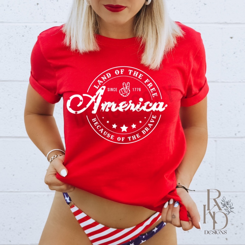 America, Land of the Free Tee, Patriotic Tee, 4th of July Shirt